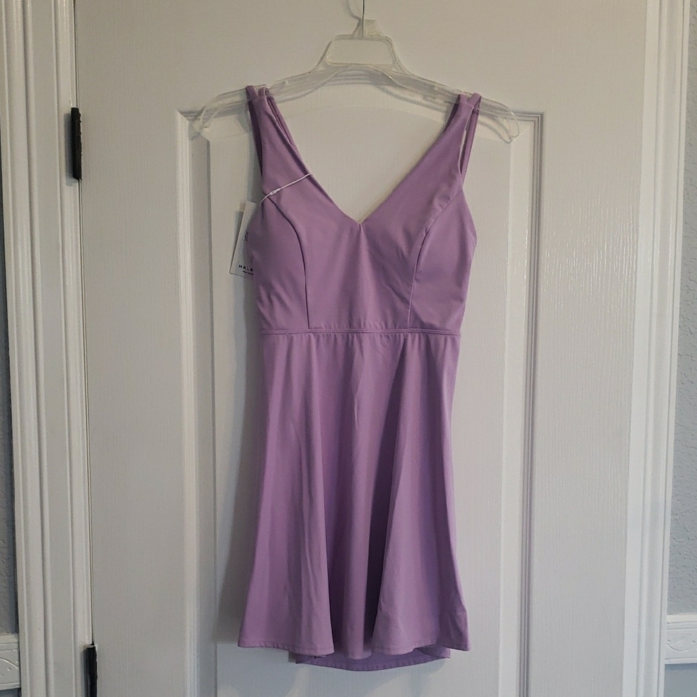 Halara Crisscross Backless Barre Ballet Dance Flared Dress